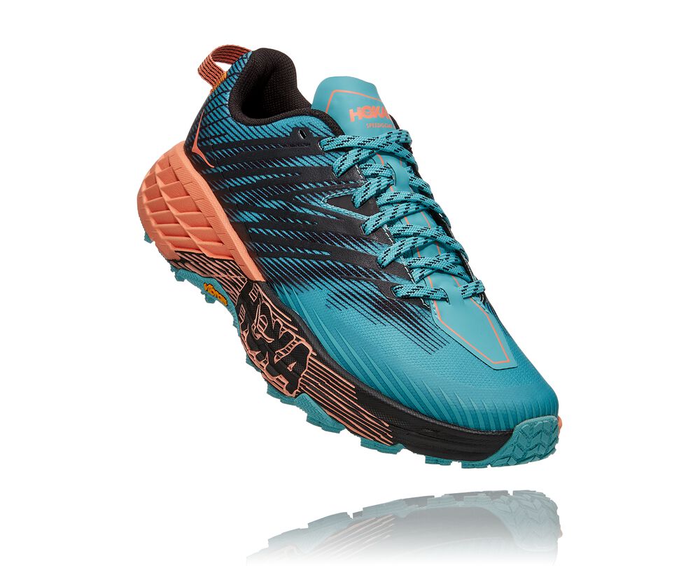 Hoka One One Speedgoat 4 Wides Dam LjusTurkos/Svarta - SE-0657886